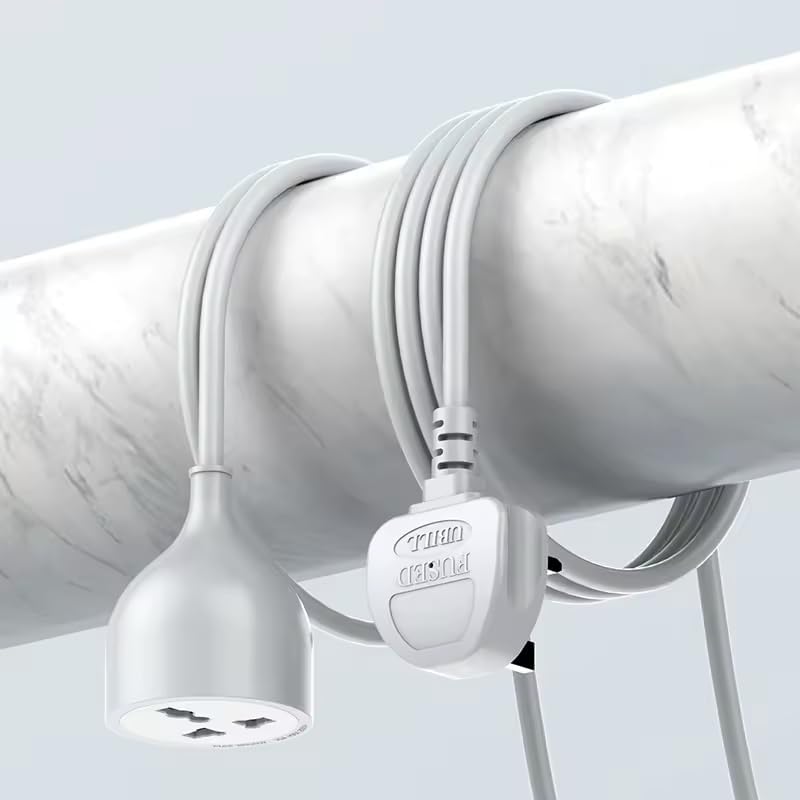 1 Way 5 Meters Universal Outlet Power Extension Cord, Power Strip 5M Single Socket Cable Extender, 2500W One Plug Electric Wire