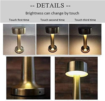 Touch Sensor Bar Table Lamps Portable LED Desk Lamp Night Lights Bedroom Bedside Restaurant Led Light Fixtures, Gold