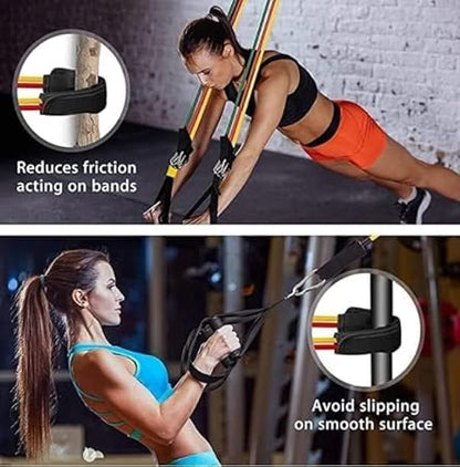 WALI SPORTS 100% Latex 11 Pcs Resistance Band Set 150 LB Handles & Door Anchor, Ankle Straps, Carrying Case for Physical Therapy, Home Workouts, Fitness