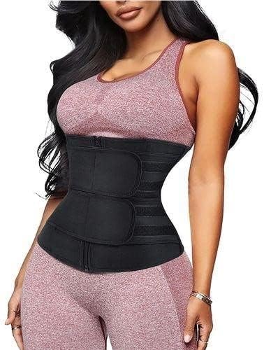 WALI SPORTS Adjustable Waist Trainer - Sauna Belt for Belly Body Shaping - Compression Wrap for Women and Men - Plus Size Waist Trimmer Corset