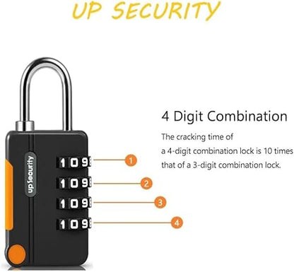 WALI SPORTS Gym Locks Resettable Password with High Security, Lock Gym 4 Digit Keyless Lock Combination For Safe Security Padlock 2 Piece