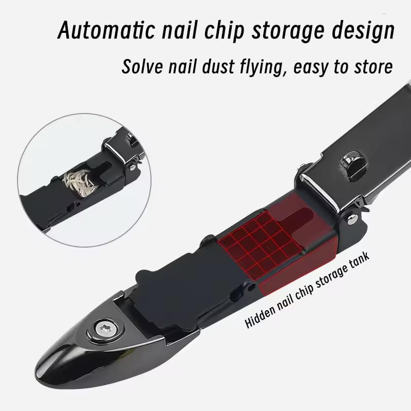Nail Clippers for Men and Women with Nail Catcher, Ergonomic Lever Keep Fingernails and Toenails Impeccably Manicured