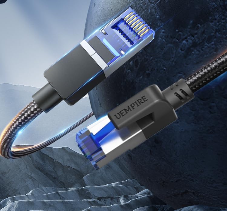 Cat8 Ethernet Cable, 40Gbps, 2000MHz, RJ45 Network Cable for Gaming (10M)