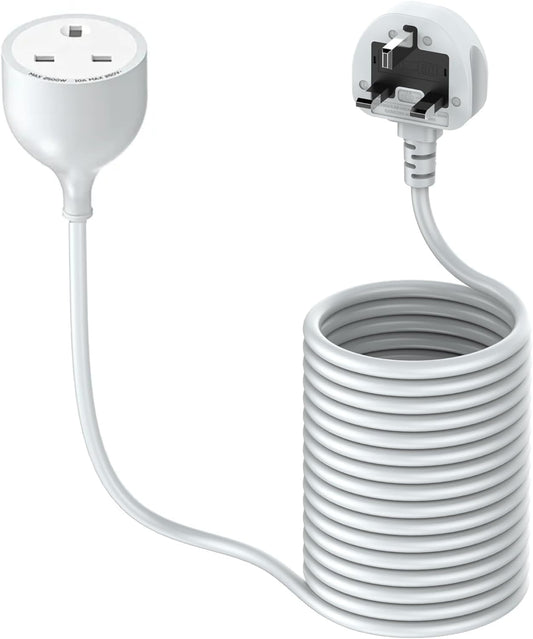 1 Way 5 Meters Universal Outlet Power Extension Cord, Power Strip 5M Single Socket Cable Extender, 2500W One Plug Electric Wire
