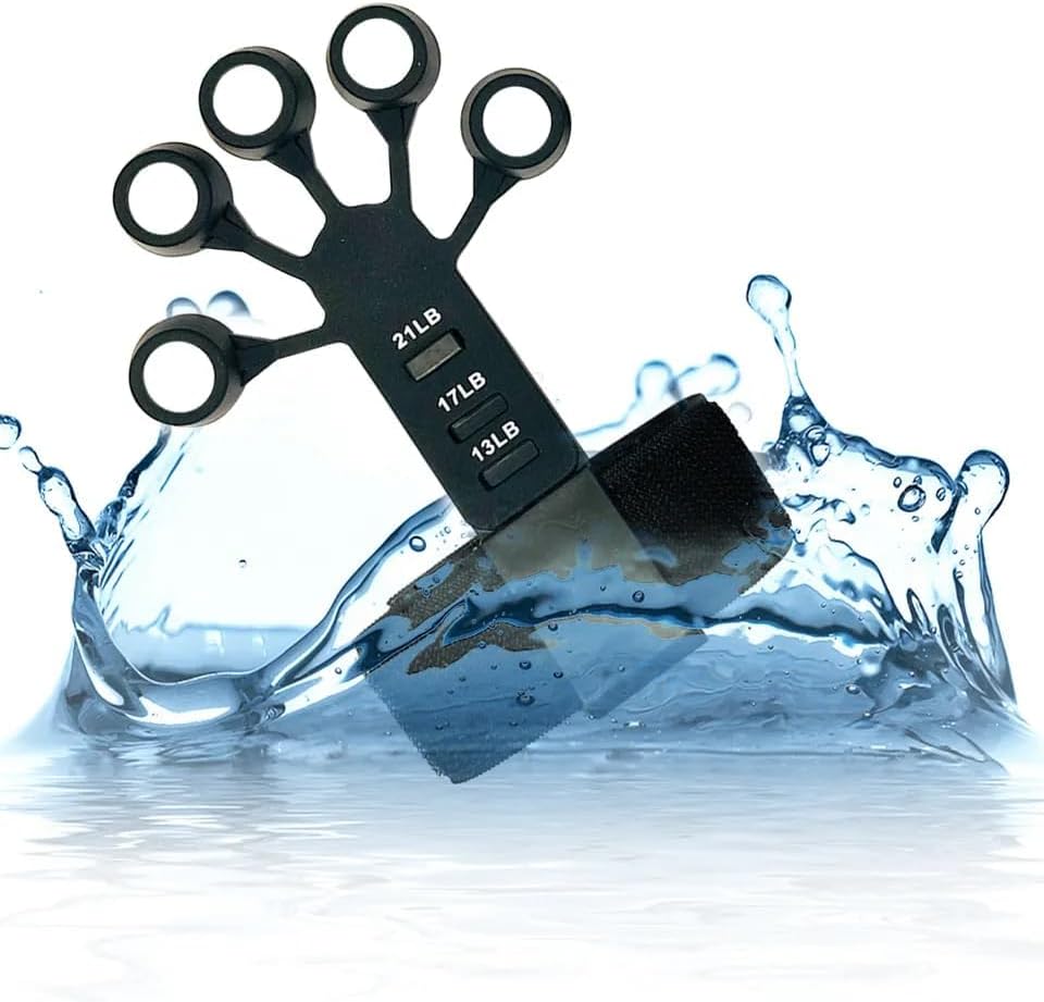 Hand Grip Strengthener - 4 Piece Adjustable Finger Exerciser and Finger Stretcher - Grip Strength Trainer for Hand Therapy, Rock Climbing - Relieve Pain for Arthritis, Carpal Tunnel