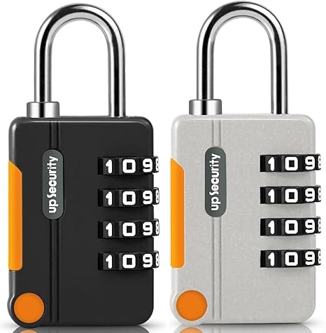 WALI SPORTS Gym Locks Resettable Password with High Security, Lock Gym 4 Digit Keyless Lock Combination For Safe Security Padlock 2 Piece