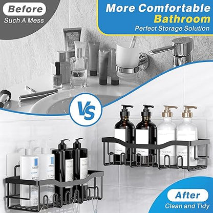 EUDELE Shower Caddy 5 Pack,Adhesive Shower Organizer for Home Decor No Drilling,Large ,Rustproof Stainless Steel