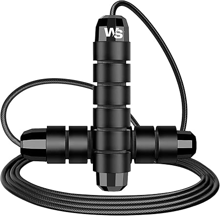 WALI SPORTS Jumping Rope Tangle-Free with Ball Bearings Jump Rope Adjustable and Memory Foam Handle Skipping Rope Ideal for Fitness for Kids and Adults