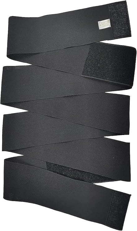 Waist wrap, waist trainer for women with loop design, tightness adjustable & non-slip, plus size, invisible & flexible for stomach, lower belly fat, post partum black (5m)