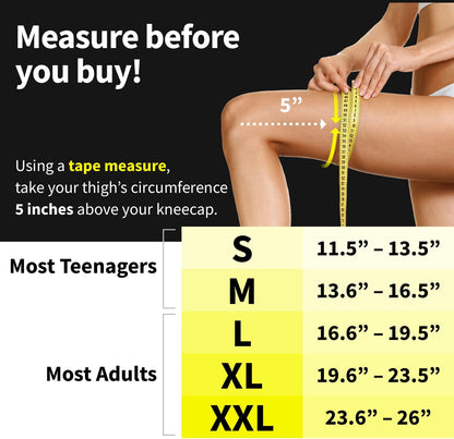 POWERLIX Leg Sleeve - Best Knee Brace for Leg Pain for Men & Women Knee Support for Running, Basketball, Volleyball, Weightlifting, Gym, Workout, Sports Please Check Sizing Chart