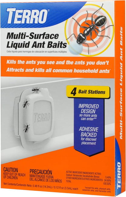 Terro Multi Surface Liquid Ant Baits with Adhesive Strips for Discreet baiting