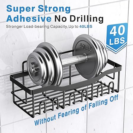 EUDELE Shower Caddy 5 Pack,Adhesive Shower Organizer for Home Decor No Drilling,Large ,Rustproof Stainless Steel