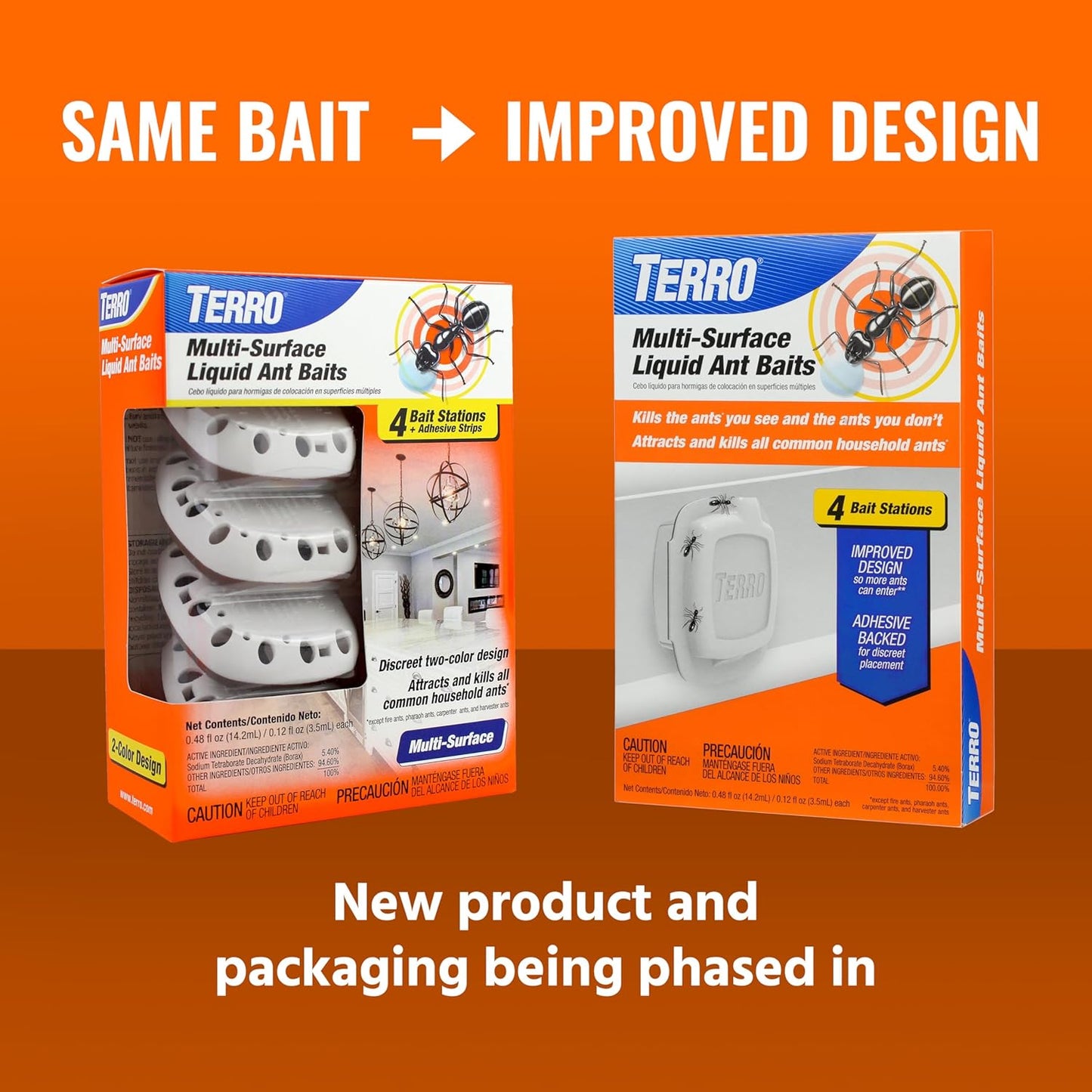 Terro Multi Surface Liquid Ant Baits with Adhesive Strips for Discreet baiting